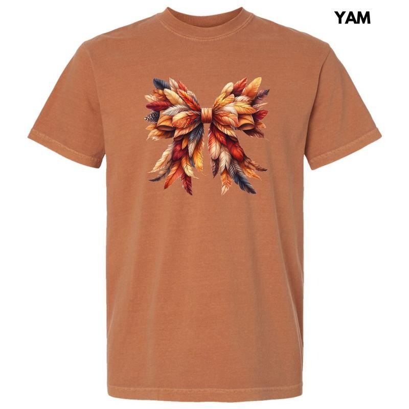 Feather Autumn Bow Comfort Colors T-Shirt 'NLB Hoodie, Sweatshirt | HypeDripTees.com