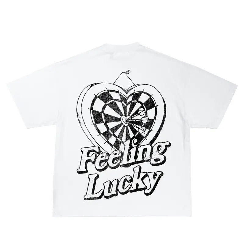 Feeling Lucky Inspired Vintage Graphic T-shirt Heavy Cotton Tee Basketball 90 s Styled Shirt Hiphop Vibes Y2K Aesthetic...