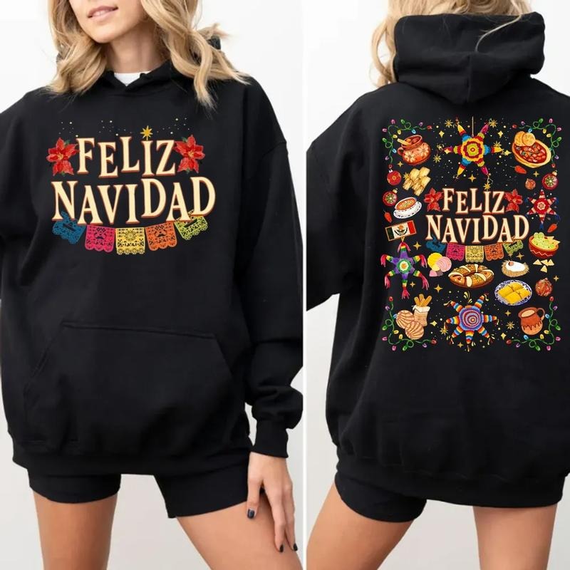 Feliz Navidad Mexico Sweatshirt, Christmas Pan Dulce Shirt, Feliz Navidad Mexicana Tee, Rosca Lover, Imagen De Comida...