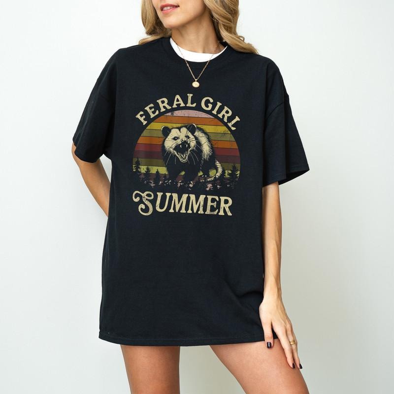 Feral Girl Summer T-Shirt, Feral Tiger T-Shirt, Girl Tiger T-Shirt, Funny Tiger T-Shirt, Sarcastic Quotes T-Shirt, Wild...