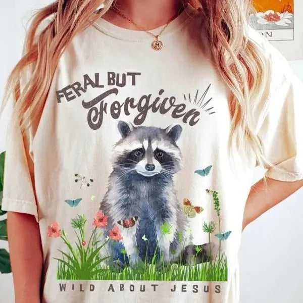 Feral Raccoon Christian DTF Transfers - THIS IS NOT A SHIRT Hoodie, Sweatshirt | HypeDripTees.com