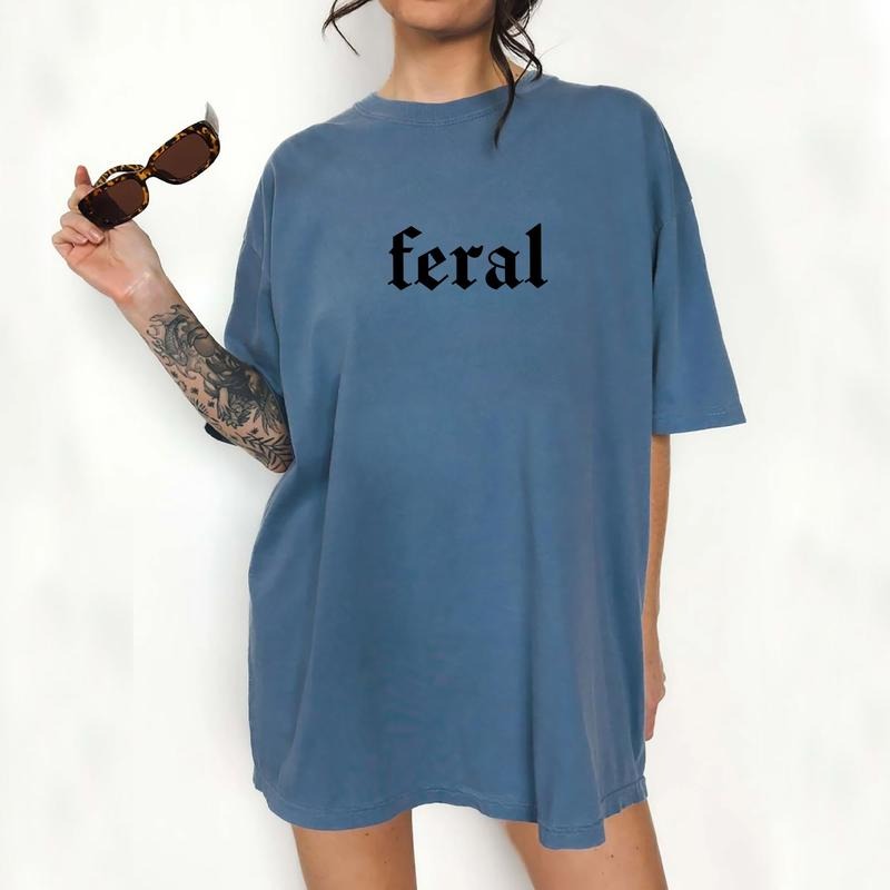 Feral Vintage Tee, Feral Vintage Graphic Tee Women, In My Feral Era Unhinged Shirts For Women, Shirts For Feral Women,...