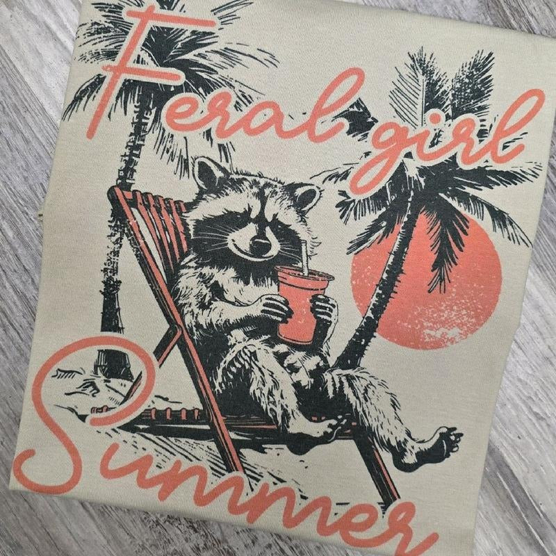 Feral girl Summer Graphic Tee or Sweatshirt shirts women Hoodie | HypeDripTees.com