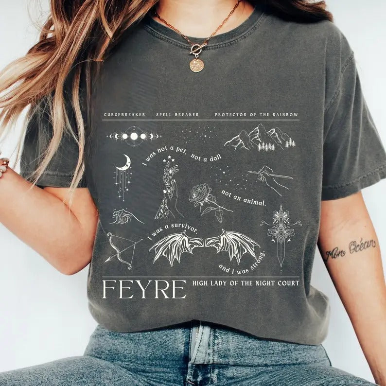 Feyre Shirt ACOTAR Shirt  ACOTAR Shirt Rhysand Feyre SJM Merch Booktok Merch Sarah J Maas Merch Velaris tshirt Bat Boys...