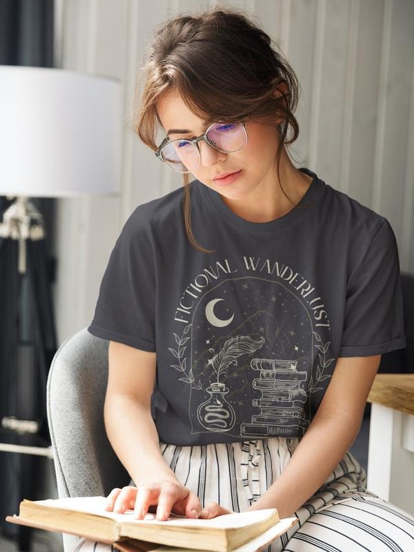 Fictional Wanderlust Shirt Poet Shirt Literary Shirt Bookish Shirt Bookcore Shirt Hoodie, Sweatshirt | HypeDripTees.com