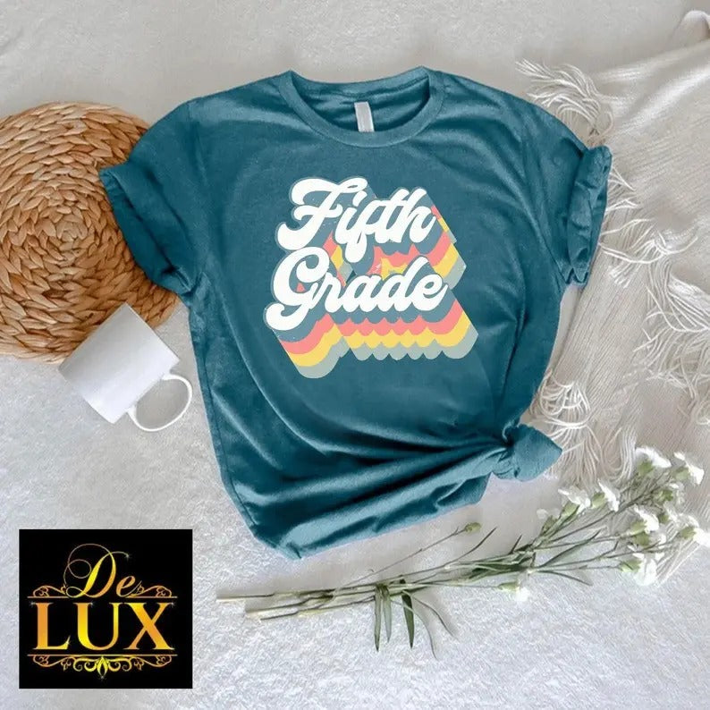 Fifth Grade Teacher Shirt,Retro Teacher Shirt,5th Grade Shirt for Girls,5th Grade Teacher Tshirt,Back to School...