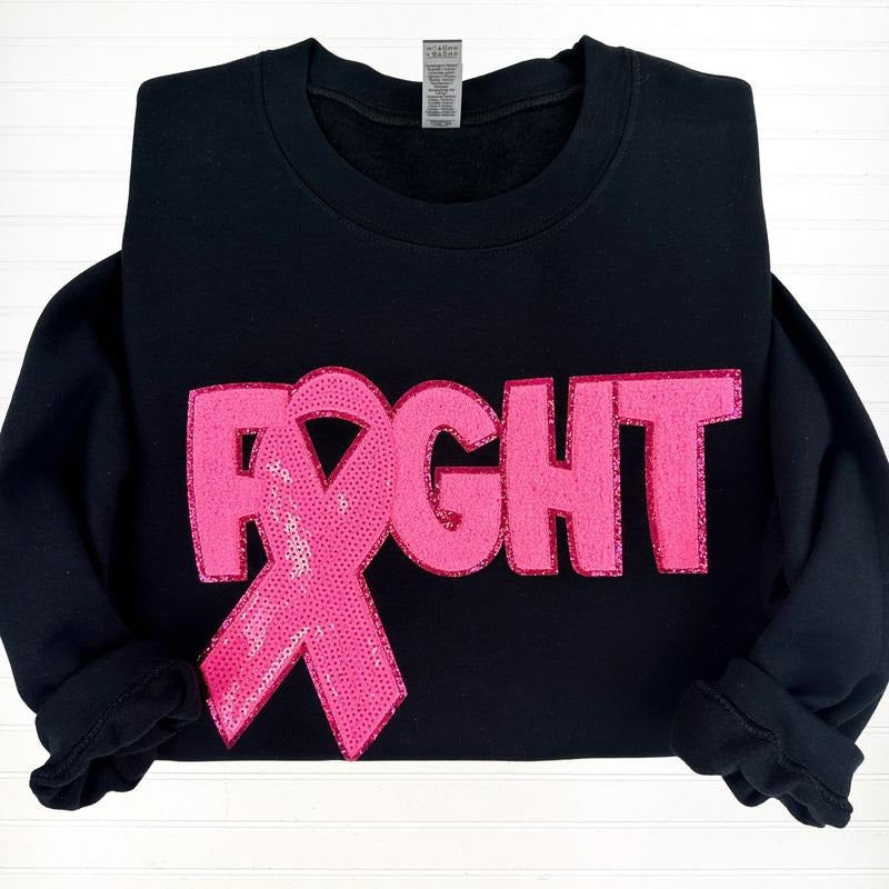 Fighting Ribbon Patch Sweatshirt T-Shirts, Hoodie | HypeDripTees.com