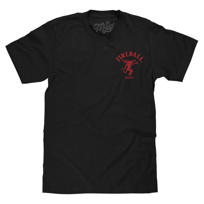 Fireball Whisky Left Chest Front and Back Dragon Mascot Logo T-Shirt - Black Hoodie, Sweatshirt | HypeDripTees.com