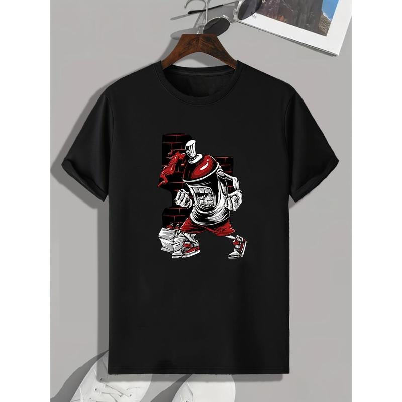 Firefighter's Graphic Tee - Men's Casual Comfy Summer T-Shirts with Fun Print Design