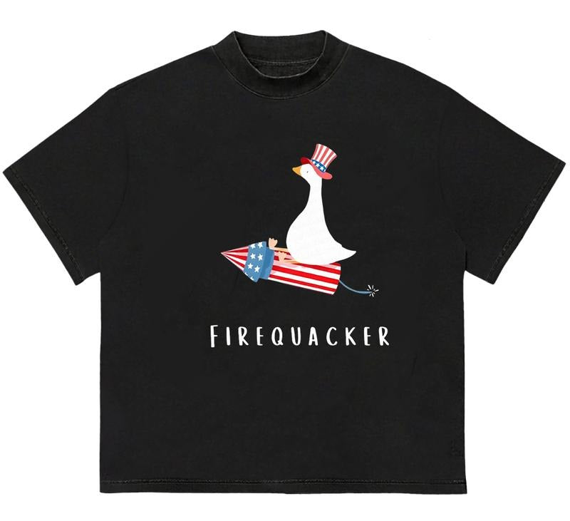 Firequacker Shirt Goose T-Shirt Sustainable Cotton Stylish Gift for Fans Hoodie, Sweatshirt | HypeDripTees.com