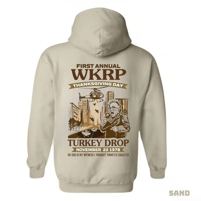 First Annual Thanksgiving Day WKRP Turkey Drop Hoodie, Sweatshirt, T