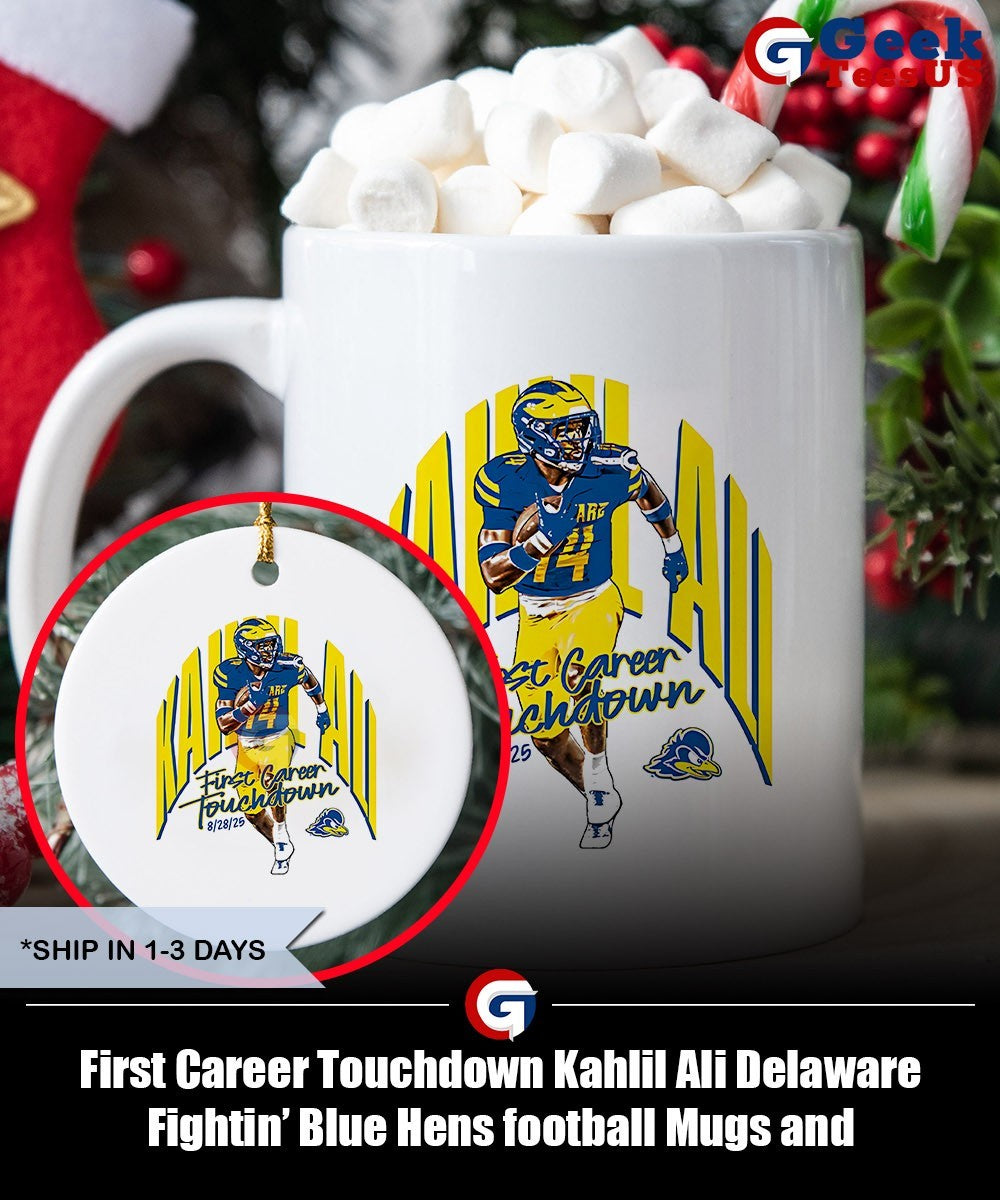 First Career Touchdown Kahlil Ali Delaware Fightin’ Blue Hens football shirt
