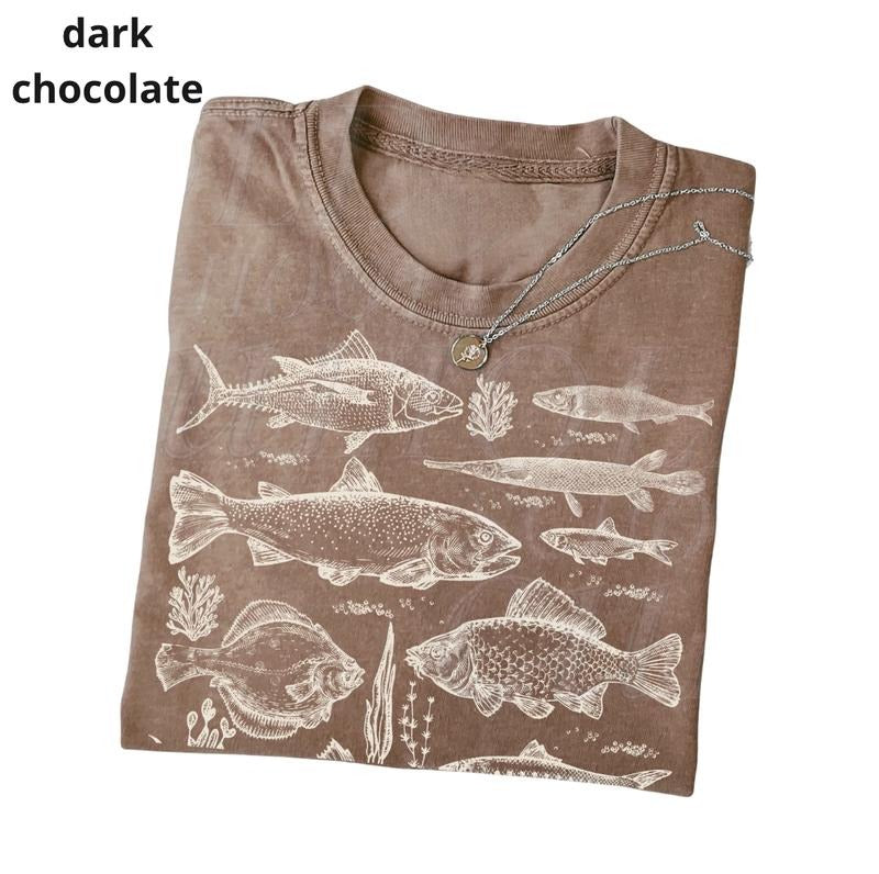 Fish Tattoo Style Vintage 90s Tshirt, Retro Y2k Fisher Shirt, Fish Shirt For Men, Bass Lovers, Fisher Gifts, Ocean...