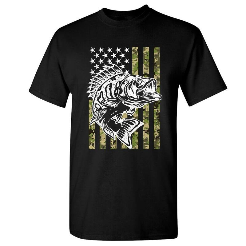 Fishing American Flag Vintage Tshirt USA Bass Fisherman Gift Hoodie, Sweatshirt | HypeDripTees.com