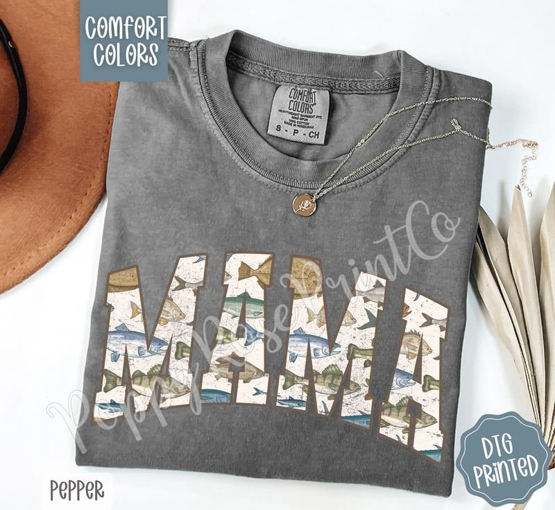Fishing Mama Shirt Comfort Colors Cute Fish Mom Her T-Shirts, Hoodie, Sweatshirt