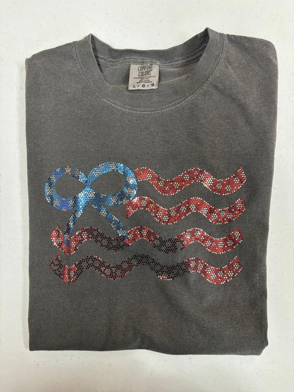 Flag Coquette Spangled Comfort Colors T-Shirt Hoodie, Sweatshirt | HypeDripTees.com