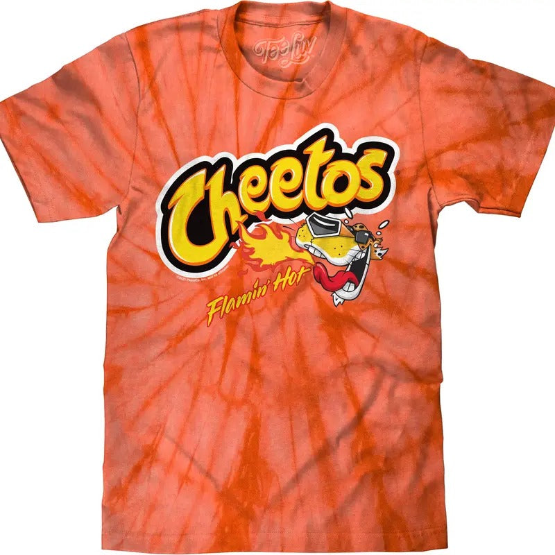 Flamin' Hot Cheetos Tie Dye T-Shirt - Orange Spider Tie Dye Hoodie, Sweatshirt | HypeDripTees.com