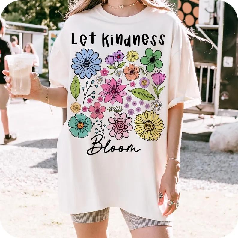 Floral - themed and Heart - warming T - Shirt: Make a Statement with a Flower