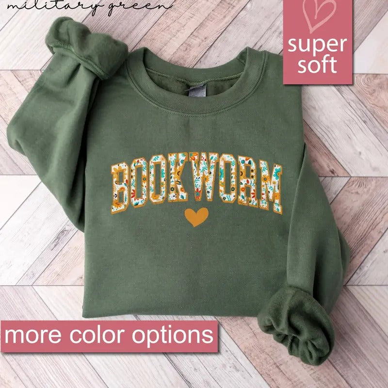 Floral Book Lover Sweatshirt, Bookworm Sweatshirts, Teacher Sweater, Gift For Book Lover, Library Gifts, Read Books...