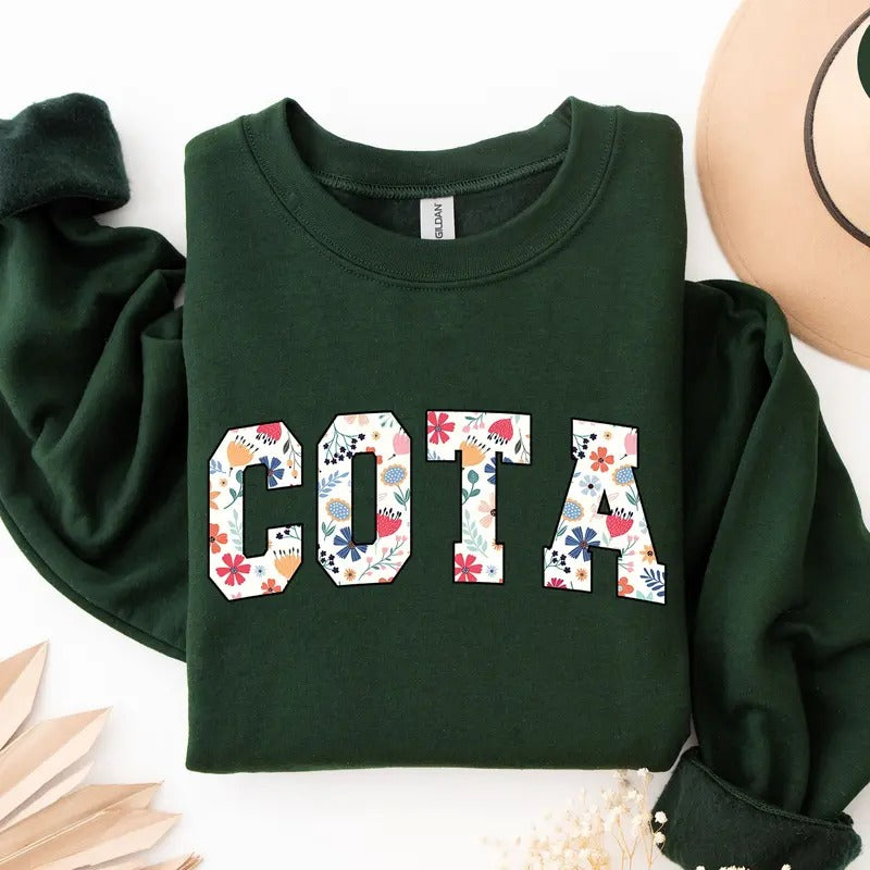 Floral COTA Sweatshirt, COTA Nurse Crewneck, Nurse Appreciation Gift, Certified Occupational Therapy Assistant Casual...