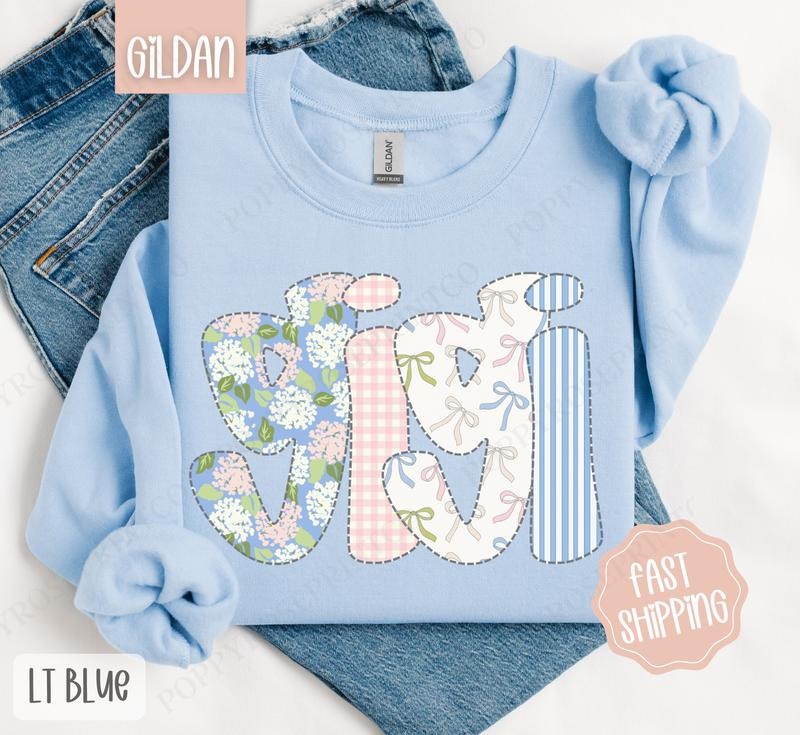 Floral Gigi Sweatshirt, Cute Spring Grandma Sweater, Coquette Gigi Crewneck T-Shirts, Hoodie | HypeDripTees.com