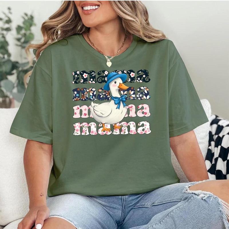 Floral Mama Goose Shirt, Mama Goose T Shirt, Girly Goose Shirt, Mother's Day Shirt, Floral Mama Tee, Duck Mama Shirt,...