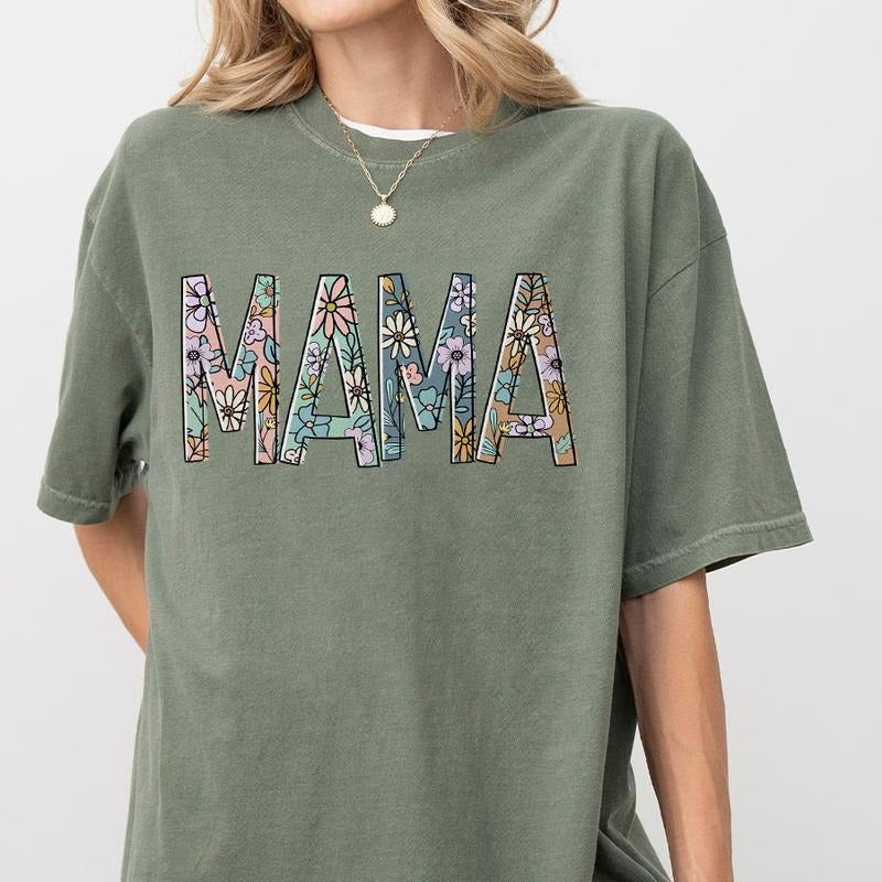 Floral Mama Shirt for Mom, Flower Mama Tshirt, Floral Mom Tshirt For Birthday Gift For Her, Floral Mother's Day Gift for...