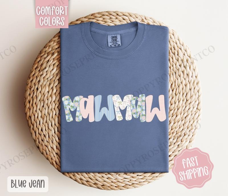Floral Mawmaw Comfort Colors Shirt, Cute Spring Grandma Tshirt, Coquette Mawmaw Tee Hoodie, Sweatshirt | HypeDripTees.com