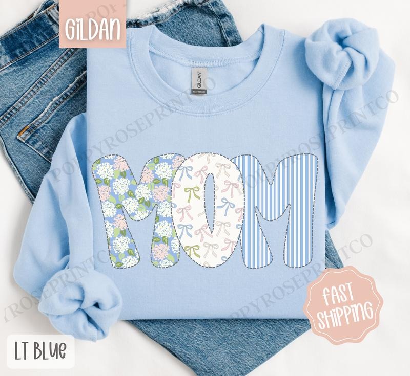 Floral Mom Sweatshirt, Cute Mama Sweater, Coquette Mom Crewneck T-Shirts, Hoodie | HypeDripTees.com