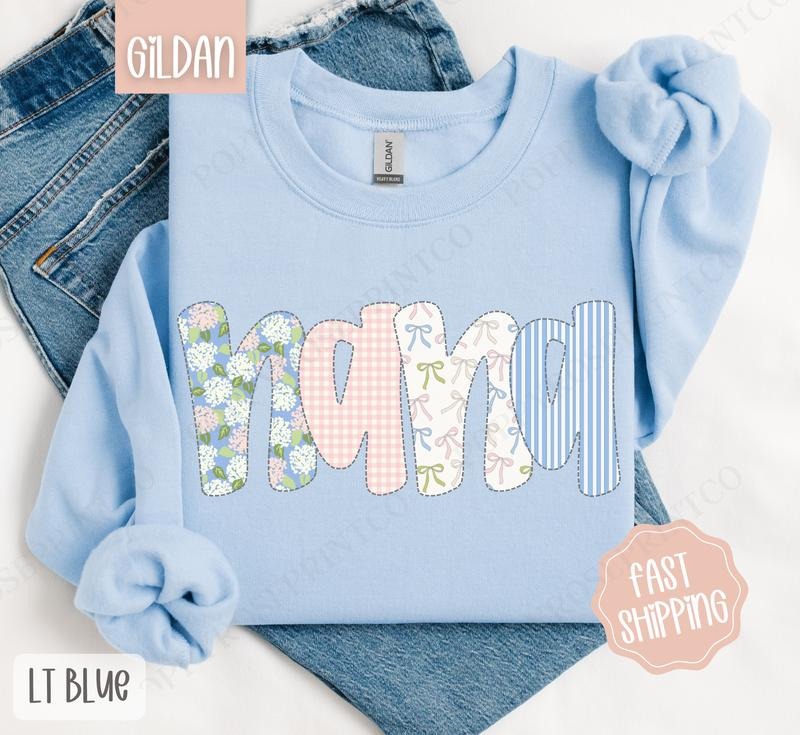 Floral Nana Sweatshirt, Cute Spring Grandma Sweater, Coquette Nana Crewneck T-Shirts, Hoodie | HypeDripTees.com