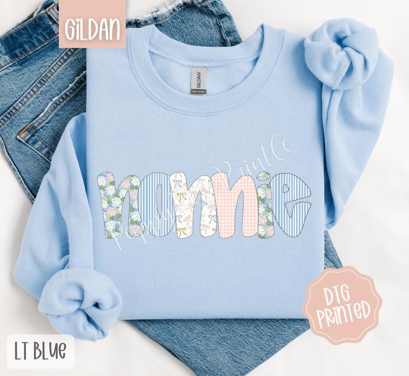 Floral Nonnie Sweatshirt, Cute Grandma Sweater, Coquette Crewneck T-Shirts, Hoodie | HypeDripTees.com