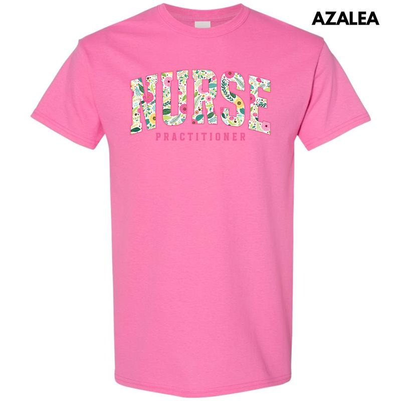 Floral Nurse Practitioner Gildan Short Sleeve T-Shirt 'NLB' Hoodie, Sweatshirt | HypeDripTees.com