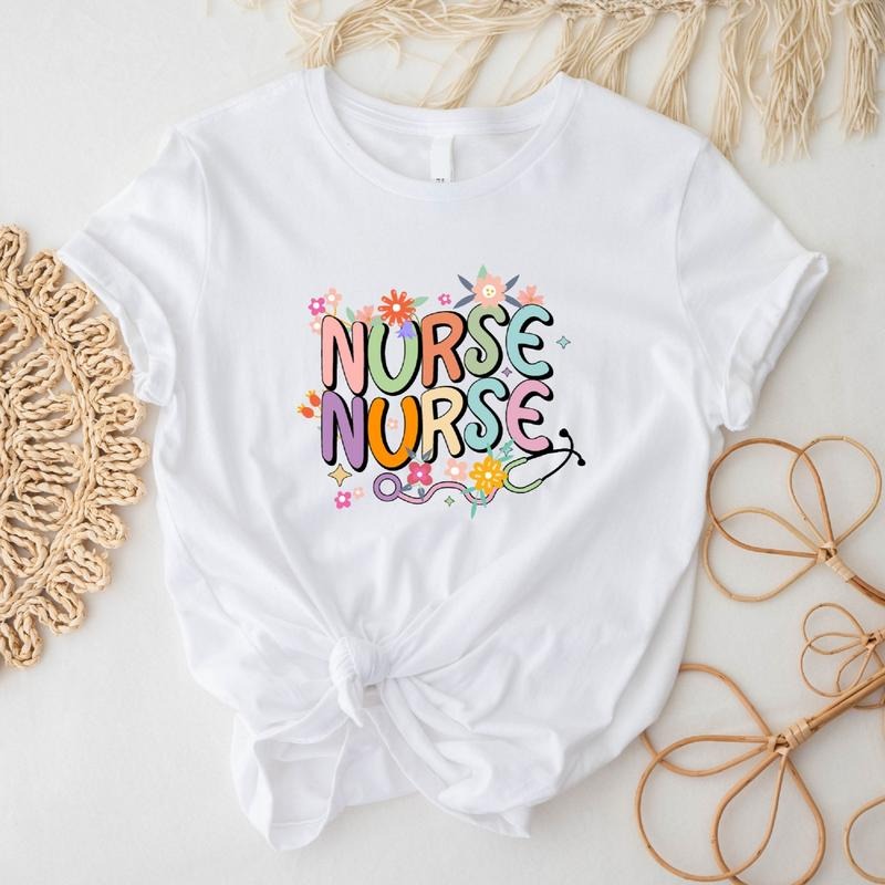 Floral Nurse T-Shirt, Matching Nursing School Tee, New Nurse Birthday Gift, Nurse Appreciation Hoodie, Sweatshirt