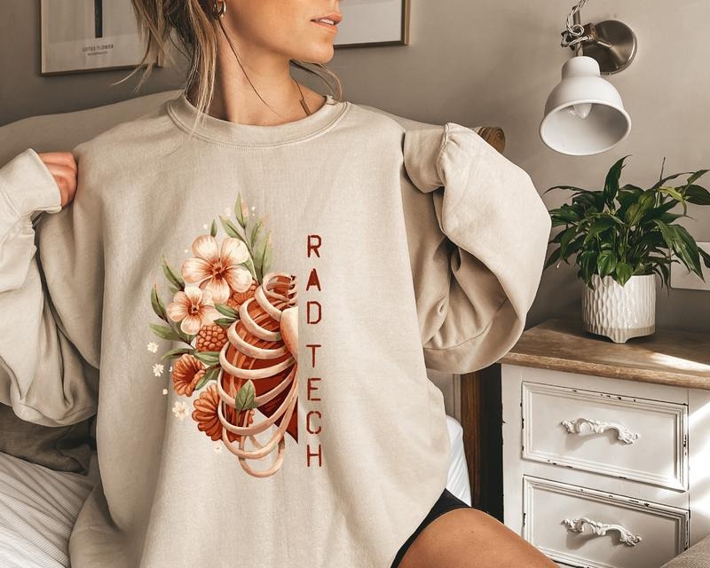 Floral Rad Tech Sweatshirt, Radiology Technician Shirt Best Price Hoodie | HypeDripTees.com