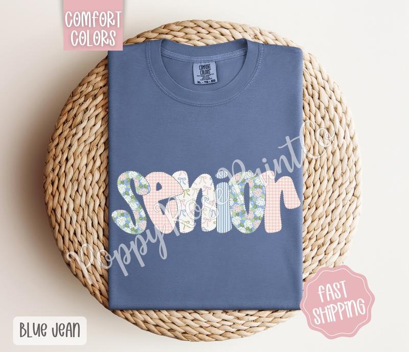 Floral Senior Comfort Colors Shirt, Cute Spring Graduation Tshirt, Coquette Flower Tee, Gift for Her Hoodie, Sweatshirt