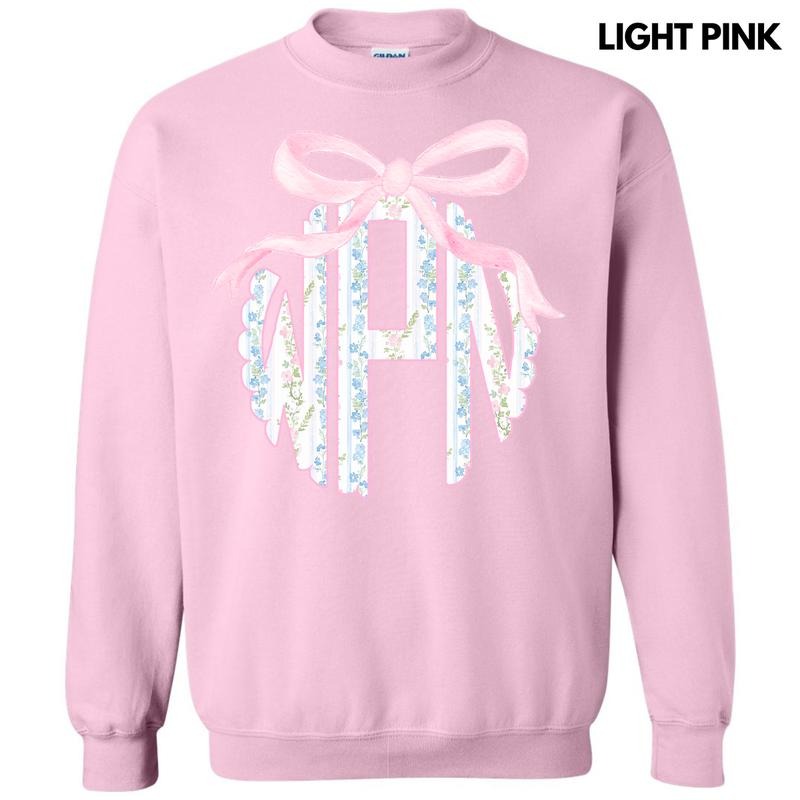 Floral Stripe Monogram Sweatshirt 'NLB' T-Shirts, Hoodie | HypeDripTees.com