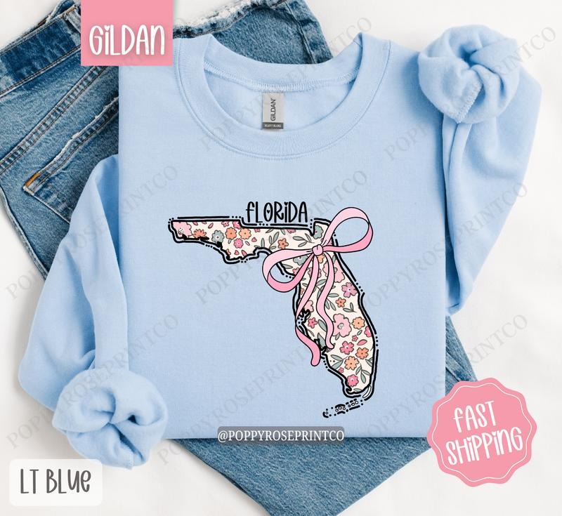 Florida Floral Sweatshirt, Cute Florida Sweatshirt, Florida State Sweatshirt T-Shirts, Hoodie | HypeDripTees.com