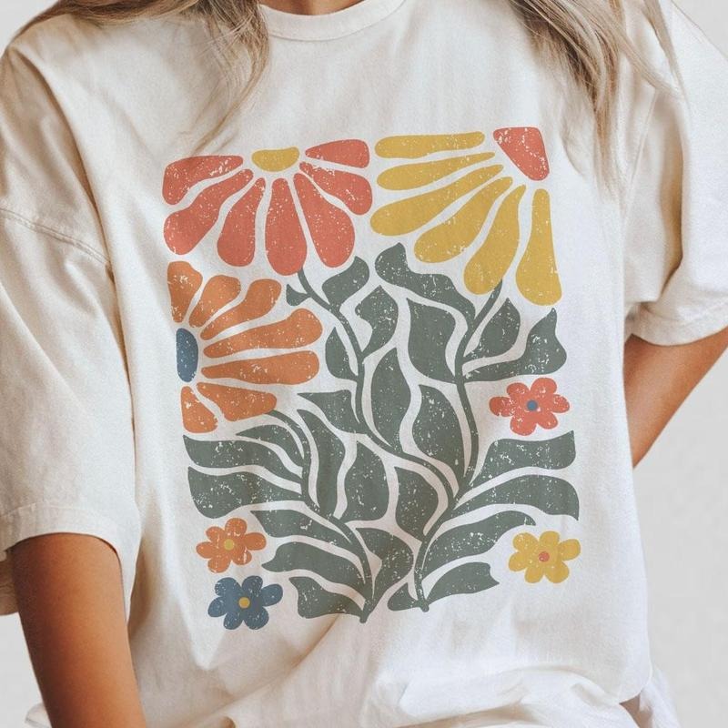 Flowers Shirt, Boho Wildflowers Shirt, Boho Flowers Shirts, Floral Nature Shirt, Flowers Lover Tee, Shirts for Women,...