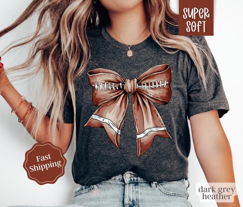 Football Bow Shirt Football Game Day Shirt Womenswear T-Shirts, Hoodie, Sweatshirt