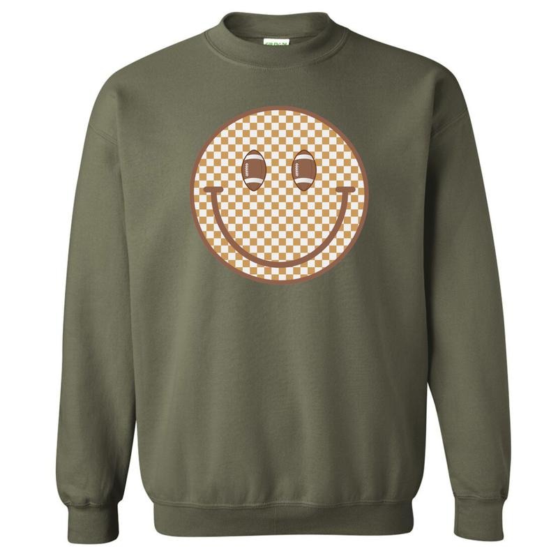 Football Checkered Happy Face Sweatshirt 'NLB' T-Shirts, Hoodie | HypeDripTees.com