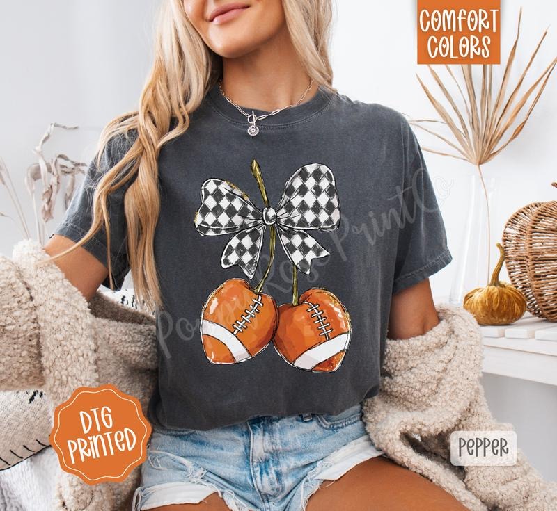 Football Cherries Comfort Colors, Trendy Fall Tshirt Hoodie, Sweatshirt | HypeDripTees.com
