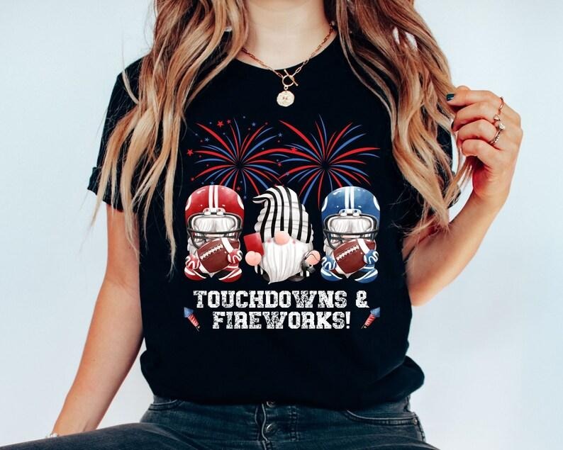 Football Gnome 4th of July shirt, 4th July gnome shirt gift for Independence Day, 4th o July Shirt gnomes shirt,...