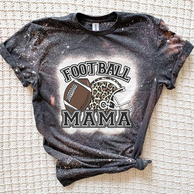 Football Mama Leopard Bleached t-Shirt Hoodie, Sweatshirt | HypeDripTees.com