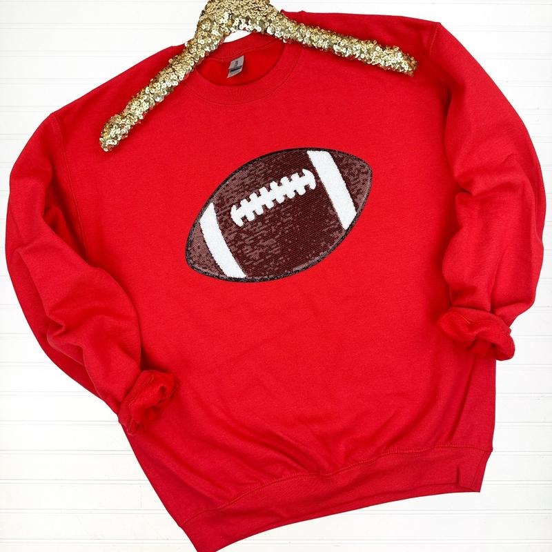 Football Sequin Patch Sweatshirt T-Shirts, Hoodie | HypeDripTees.com
