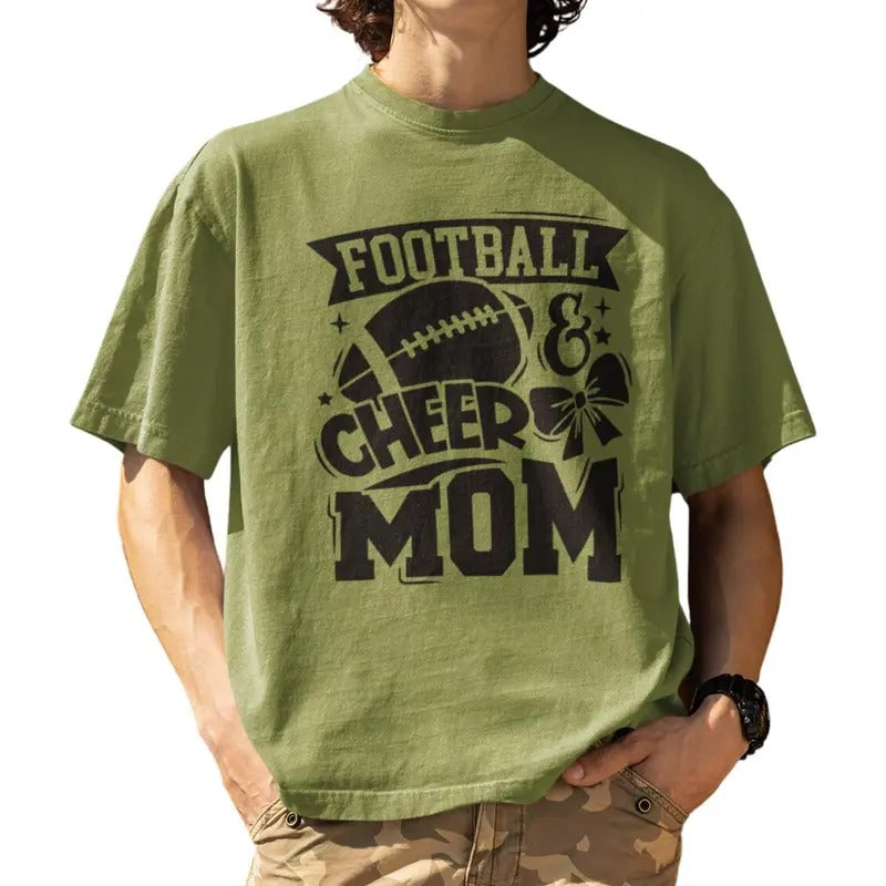 Football and Cheer Mom, Funny Sports Graphic T-Shirt Hoodie, Sweatshirt | HypeDripTees.com