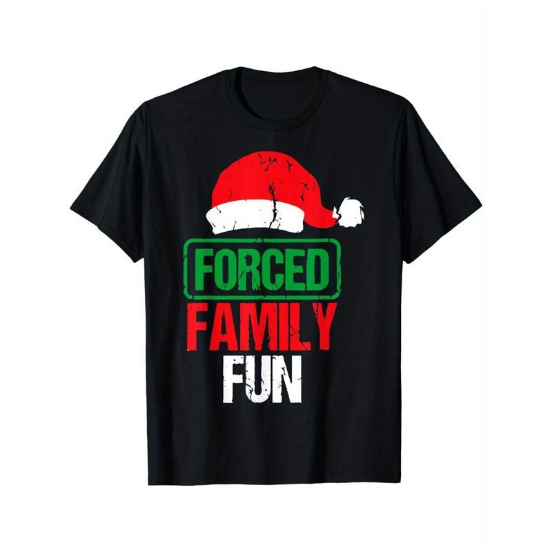 Forced Family Fun Sarcastic Christmas Pajama Family Funny men's T-Shirt made in usa Hoodie, Sweatshirt | HypeDripTees.com