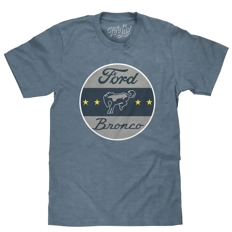 Ford Bronco Logo T-Shirt - Indigo Heather Hoodie, Sweatshirt | HypeDripTees.com