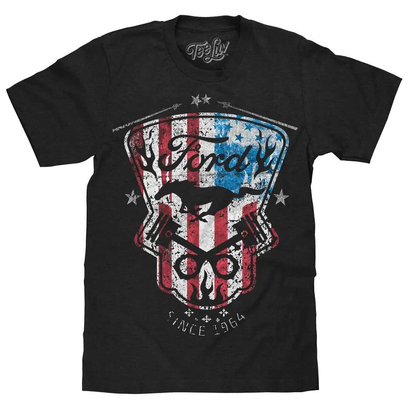 Ford Mustang American Flag T-Shirt - Black Hoodie, Sweatshirt | HypeDripTees.com