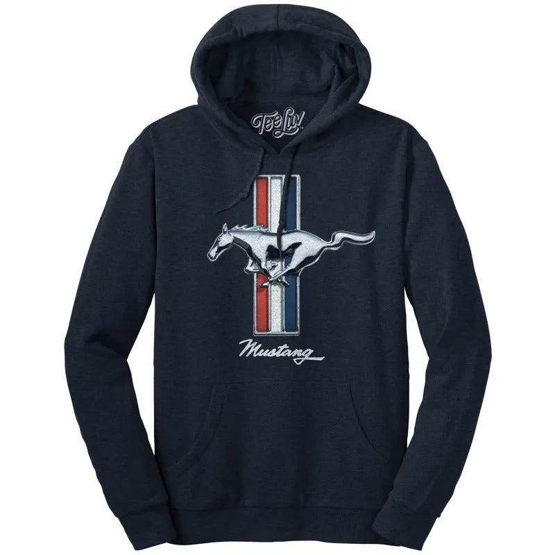 Ford Mustang Pullover Hooded Sweatshirt - Navy T-Shirts, Hoodie | HypeDripTees.com