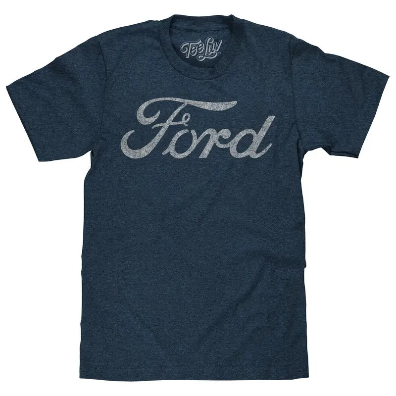 Ford Signature Script Logo T-Shirt - Navy Hoodie, Sweatshirt | HypeDripTees.com